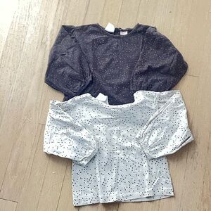 Zara Kids' Starry Long puffed Sleeve Tops - Set of 2